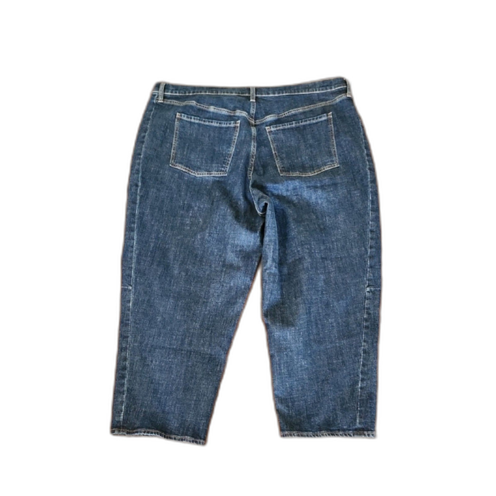 Old Navy Women's High-Waisted Barrel Ankle Jeans, Dark Wash, Size 20 Regular - Picture 6 of 11